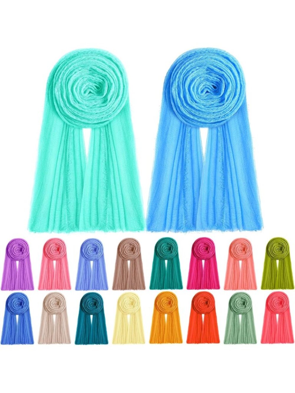 2/18 Pcs Soft Cotton Hijab Scarves | Versatile Head Wraps for Everyday Style